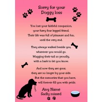 Personalised Sympathy Doggy Loss Card (Pink)
