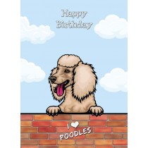 Poodle Dog Birthday Card (Art, Clouds)