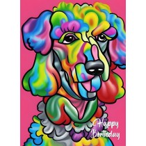 Poodle Dog Colourful Abstract Art Birthday Card