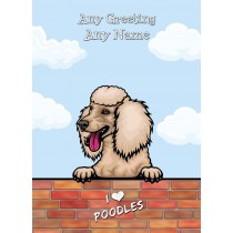 Personalised Poodle Dog Birthday Card (Art, Clouds)