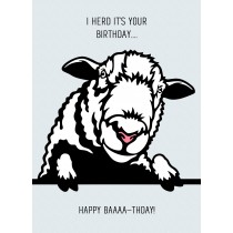 Punny Animals Sheep Birthday Funny Greeting Card (Happy Baaaathday)