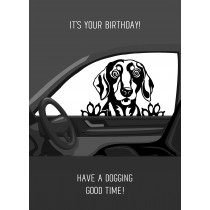 Punny Animals Dog Birthday Funny Greeting Card (Dogging Good Time)