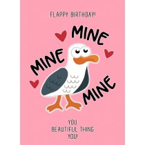 Punny Animals Seagull Bird Birthday Funny Greeting Card (Flappy Birthday)
