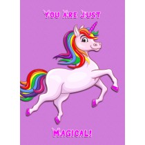 Punny Animals Unicorn Birthday Funny Greeting Card (Just Magical)