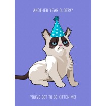 Punny Animals Cat Kitten Birthday Funny Greeting Card (Got To Be Kitten Me)