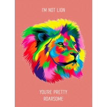 Punny Animals Lion Funny Greeting Card (Roarsome)