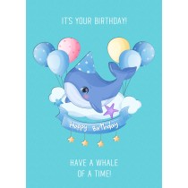 Punny Animals Whale Birthday Funny Greeting Card (Whale of a Time)