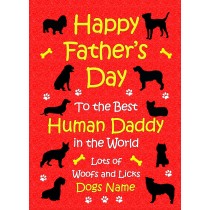 Personalised From The Dog Fathers Day Card (Red, Human Daddy)