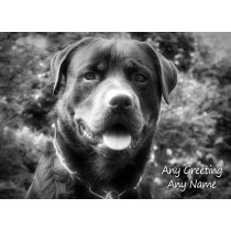 Personalised Rottweiler Black and White Art Greeting Card (Birthday, Christmas, Any Occasion)