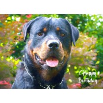 Rottweiler Art Birthday Card