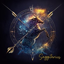 Fantasy Horoscope Square Greeting Card (Sagittarius)