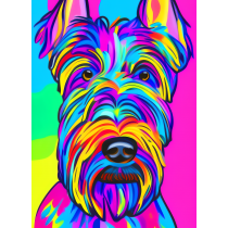 Scottish Terrier Dog Colourful Abstract Art Blank Greeting Card