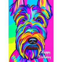 Scottish Terrier Dog Colourful Abstract Art Birthday Card