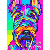 Personalised Scottish Terrier Dog Colourful Abstract Art Blank Greeting Card (Birthday, Fathers Day, Any Occasion)