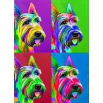 Scottish Terrier Colourful Pop Art Blank Greeting Card