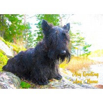 Personalised Scottish Terrier Art Greeting Card (Birthday, Christmas, Any Occasion)