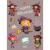 Birthday Card For Sis (Witch, Cartoon)