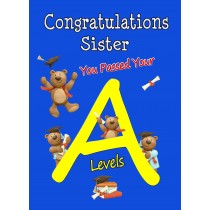 Congratulations A Levels Passing Exams Card For Sister (Design 3)