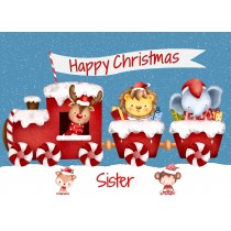 Christmas Card For Sister (Happy Christmas, Train)
