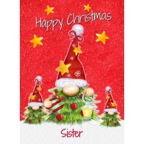 Christmas Card For Sister (Gnome, Red)