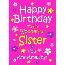 Personalised Sister Birthday Card (Cerise)
