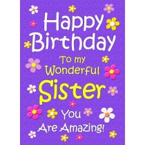 Personalised Sister Birthday Card (Purple)