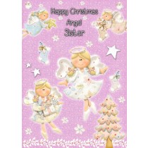 Angel Sister Christmas Card 'Happy Christmas'