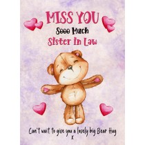 Missing You Card For Sister in Law (Hearts)