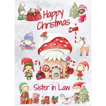 Christmas Card For Sister in Law (Elf, White)