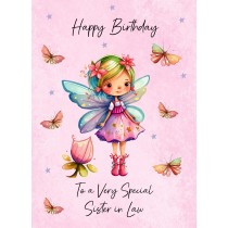 Fairy Art Birthday Card For Sister in Law