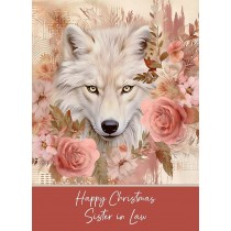 Christmas Card For Sister in Law (Wolf Art, Design 1)