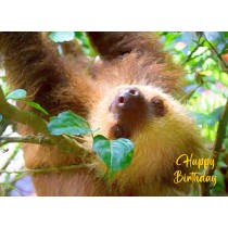 Sloth Art Birthday Card