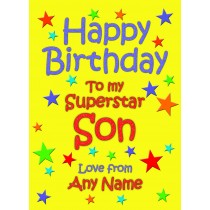 Personalised Son Birthday Card (Yellow)