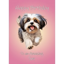 Shih Tzu Dog Birthday Card For Son
