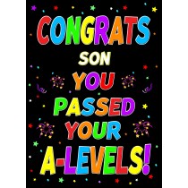 Congratulations A Levels Passing Exams Card For Son (Design 1)