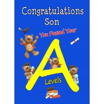 Congratulations A Levels Passing Exams Card For Son (Design 3)