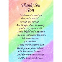 Thank You 'Son' Poem Verse Greeting Card