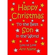 Personalised Son Christmas Card (Red)