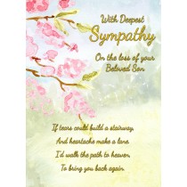 Sympathy Bereavement Card (With Deepest Sympathy, Beloved Son)
