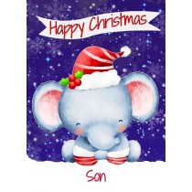 Christmas Card For Son (Happy Christmas, Elephant)