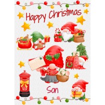 Christmas Card For Son (Gnome, White)