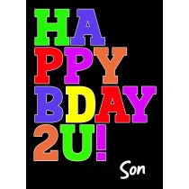 Birthday Card For Son (Bday, Black)