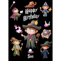 Birthday Card For Son (Wizard, Cartoon)