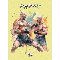 Mixed Martial Arts Birthday Card for Son (MMA, Design 3)