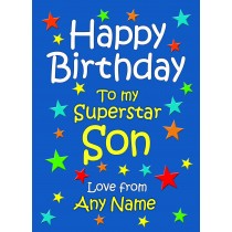 Personalised Son Birthday Card (Blue)