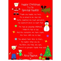 Personalised 'from The Kids' Christmas Verse Poem Greeting Card (Special Daddy, from Son)