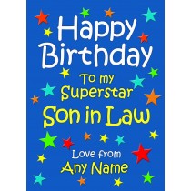 Personalised Son in Law Birthday Card (Blue)