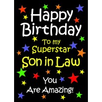 Son in Law Birthday Card (Black)