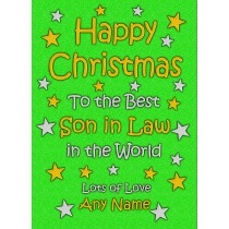 Personalised Son in Law Christmas Card (Green)