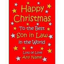Personalised Son in Law Christmas Card (Red)